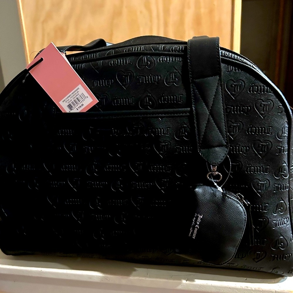Black Liquorice Juicy Couture semi charmed weekender bag NWT